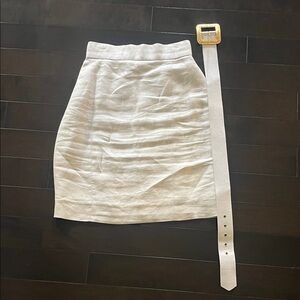 CHANEL crème Pencil Skirt with Belt
